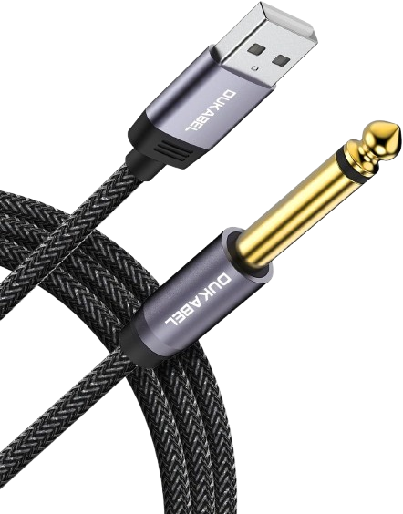 USB-A to 1/4 TS Cord for Guitar Recording